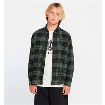 Volcom Jr. Skjorte CADEN PLAID LS Black